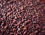 Vista de marco completo de granos de cacao crudos, ingrediente de chocolate - foto de stock