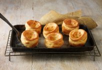 Yorkshire puddings on baking tray — Stock Photo