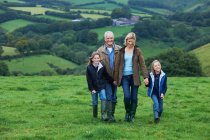 Grandparents and children on a walk — Stock Photo