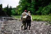 Fisher couple at  Margaree River, Cape Breton Island, Nova Scotia — Stock Photo