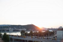 Перегляд Будапешта на світанку — стокове фото