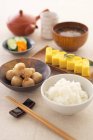 Japanese meal with tea — Stock Photo