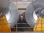 Engineer standing near Turbines — Stock Photo