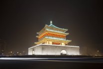 Muro della Città Vecchia di Xian, Porta Sud di notte — Foto stock