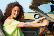 Woman behind the wheel — Stock Photo