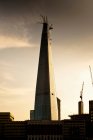 Bottom view of Shard under construction in London — Stock Photo