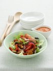 Salad with barbecued squids — Stock Photo