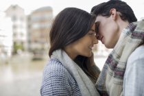 Young couple face to face — Stock Photo