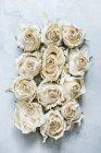 Dried rose heads, top view — Stock Photo