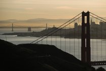Bridges of San Francisco during sunset time, USA — Stock Photo