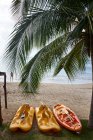 Canoes on beach, Saint Lucia, Caribbean — стокове фото