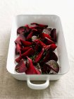 Dish of roasted beetroots — Stock Photo