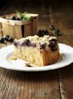 Apple and blackcurrant crumble cake on plate — Stock Photo