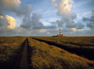 Westerhever маяк у marshland — стокове фото