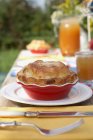 Homemade apple pie served on table — Stock Photo