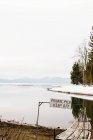 Sign for private jetty, Lake Tahoe, California, USA — Stock Photo