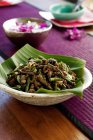 Thai eggplant stir fry with snake beans — Stock Photo