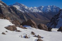 Schneebedecktes Gebirge, Santago, Chile, — Stockfoto