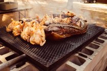 Sélection de viandes sur barbecue, gros plan — Photo de stock