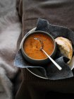 Bowl of tomato soup — Stock Photo