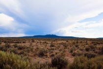 Mountains overlooking dry desert landscape — Stock Photo