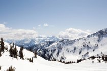 Vista panorâmica da estância de esqui em utah EUA — Fotografia de Stock