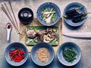 Ingredients for korean cuttlefish meal — Stock Photo