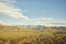 Aerial view of beautiful landscape with valley and green hills in Virgin, Utah, USA — Stock Photo
