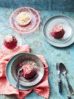 Still life of beetroot coconut mousse — Stock Photo
