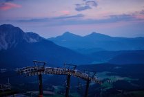 Ski lift and snow capped mountains, Austria — Stock Photo