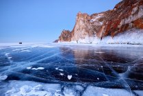 Cape Sagan Khushun and Three Brothers Rock, Baikal Lake, Olkhon Island, Siberia, Russia — Stock Photo