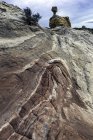 Rocce bianche tascabili e cielo coperto, Altopiano di Paria, Arizona, USA — Foto stock