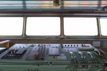 Control panel on board ship — Stock Photo