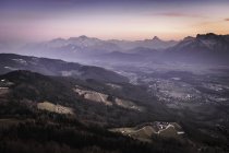 Ländliche szene bei untergang, salzburg, österreich — Stockfoto