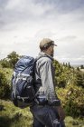 Male hiker looking at landscape, Cody, Wyoming, USA — Stock Photo