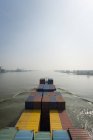 Cargo ship on River Waal, Gorinchem, South Holland, Netherlands — Stock Photo