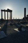 Silhouetted Temple of Apollo pillars, Antalya,Turkey — Stock Photo
