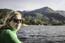 Portrait of young woman, Lake Como, Italy — Stock Photo
