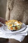 Butternut squash filo pastry tart — Stock Photo