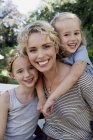 Portrait of mother and daughters — Stock Photo