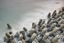 Hochwinkeliger Blick auf die Betonabwehr des Meeres, dazuo, fujian, china — Stockfoto
