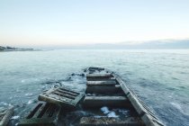 Concrete slabs of derelict pier in sea, Odessa, Odessa Oblast, Ukraine, Europe — Stock Photo