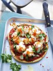 Moreton bay bug pizza on white dish — Stock Photo