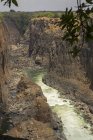 Высокий вид на ущелье реки у водопада Виктория, Зимбабве, Африка — стоковое фото