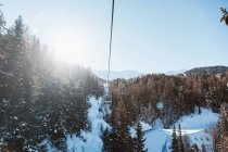 Ski lift over Alps, Gressan, Aosta Valley, Italy, Europe — Stock Photo
