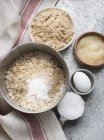 Top view of Ingredients for baking on table — Stock Photo
