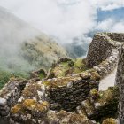 Сухая каменная стена на тропе инков, инков, уануко, Перу, Южной Америки — стоковое фото