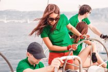 Segelclub Crewmen Segeln Segelboot — Stockfoto