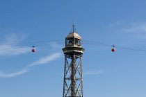 Torre Jaume I, Cable Car Tower, Barcelona, Spain — стокове фото