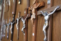 Crucifix hung on wall, Varese, Lombardia, Italy, Europe — Stock Photo